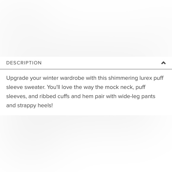 Francesca’s Collections Puff Sleeve Sweater by Studio 19. - Picture 6 of 6